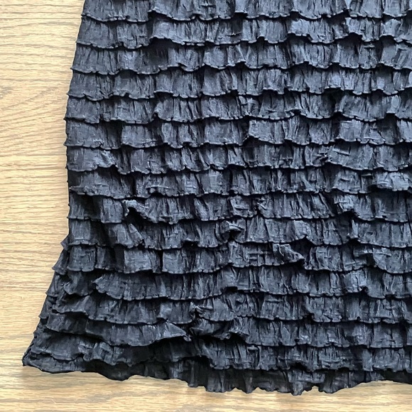 Upstyle Black Ruffled Mini Dress S - Picture 2 of 8
